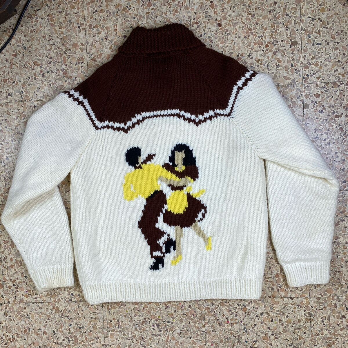 50s 60s Square Dance Sweater full zip Cowichan Western 50s 60s Square Dance Sweater full zip Cowichan Western