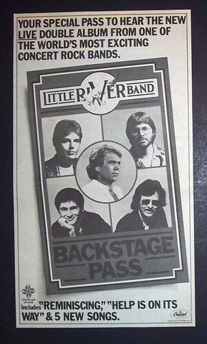 Little River Band Backstage Pass 1980 Small Poster Type Advert Promo Ad Ebay