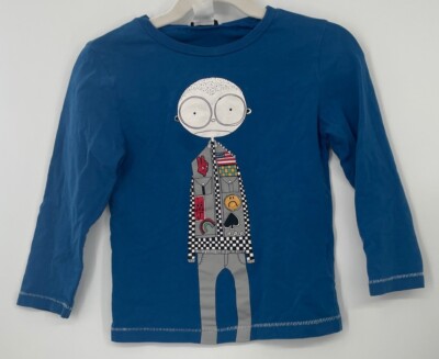 LIttle Marc Jacobs boys blue long sleeve t-shirt little mr marc print sz 4/105