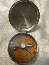 Vintage Antique Liquid Filled Germany Compass Camping Hiking Silver Hunter Case