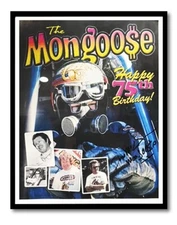 VRHTF VTG COOL NHRA "SIGNED TOM THE MONGOOSE MCEWEN 75TH BIRTHDAY" PHOTO-FRAMED"