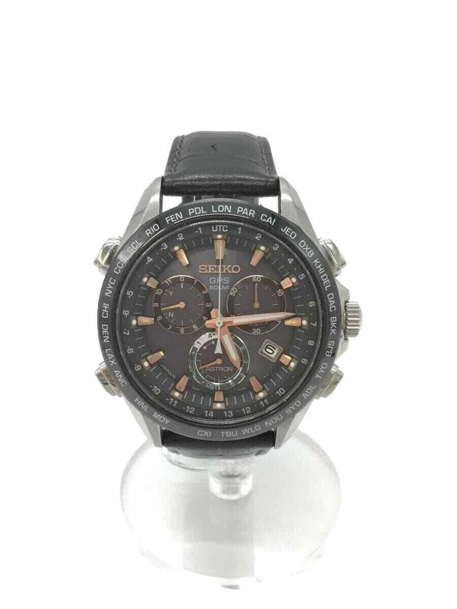 Seiko Astron 8X82 0AB0 1 Titanium Ceramic GPS Date Solar Mens Watch Auth Works