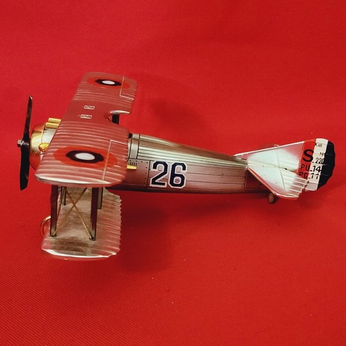 Vintage Japan Metal Die Cast Bi Wing Military Airplane - Picture 3 of 12