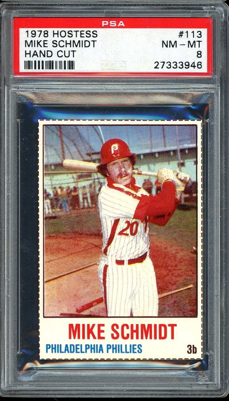 1978 Hostess Baseball #113 Mike Schmidt Hand Cut PSA 8