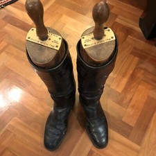 Riding Boots Antique Peal & Co Wood Stretchers Leather English High Hunting shoe