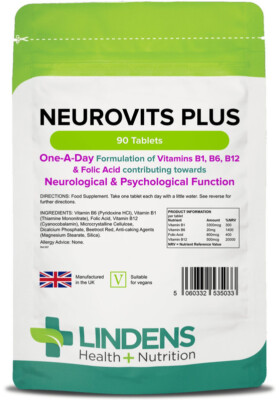 Neurovits 4-PACK X 360 - Vitamin B-12 500mcg B-1 B-6 & Folic Acid B1 B6 B12