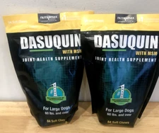 2 BAGS NUTRAMAX DASUQUIN MSM/JOINT CARE 168 SOFT DOG CHEWS large dogs EXP 03/27