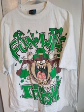 Vintage 90s Taz Looney Tunes I'm Irish T-shirt Men's Size Large 