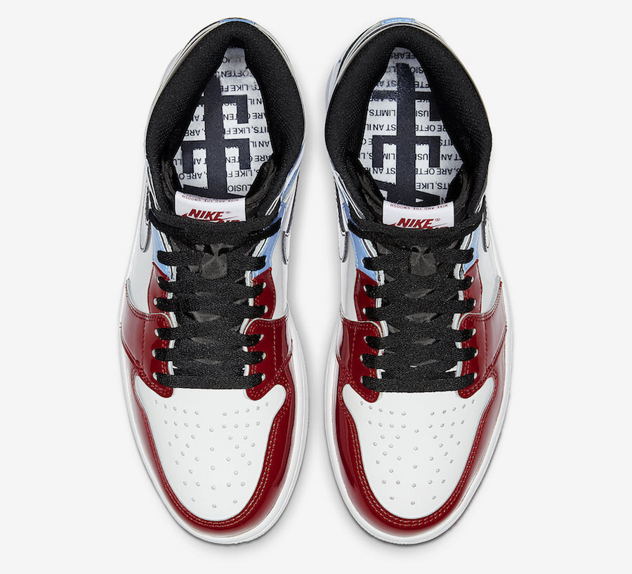 jordan 1 blue and red patent leather