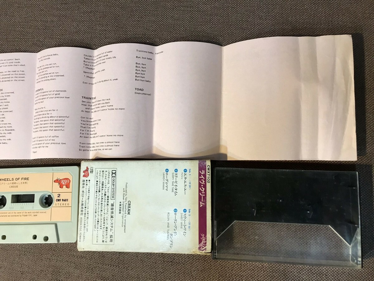 CREAM Live Cream JAPAN CASSETTE TAPE CWX7102 w/SLIP CASE+