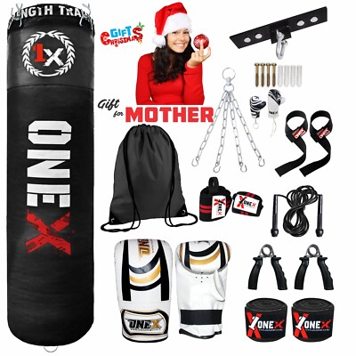 ONEX 5ft Punch Bag Heavy Duty Kickboxing Mma Fitness special Christmas Gift Set