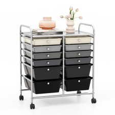 12 Drawer Rolling Storage Organizer Cart Mobile Utility Cart w/Removable Drawers