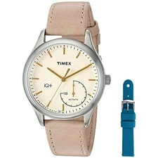 Timex Women's TWG013500 IQ+ Move Activity Tracker Tan Leather Strap Smartwatch