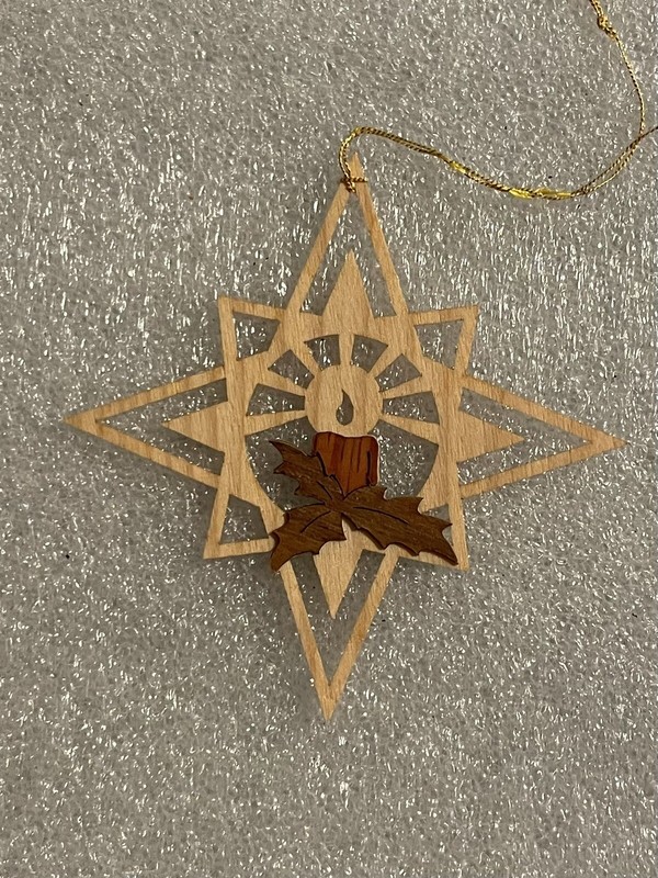 Kuhnert Star Tree with Candlelight Wood Ornament