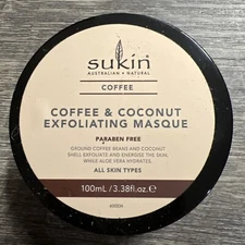 Sukin Coffee & Coconut Exfoliating Paraben Free Masque - All Skin Types - 3.38oz