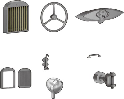 Passion Models P35T-012 Russian Field Car GAZ-67 3D Parts Set, Plastic Model