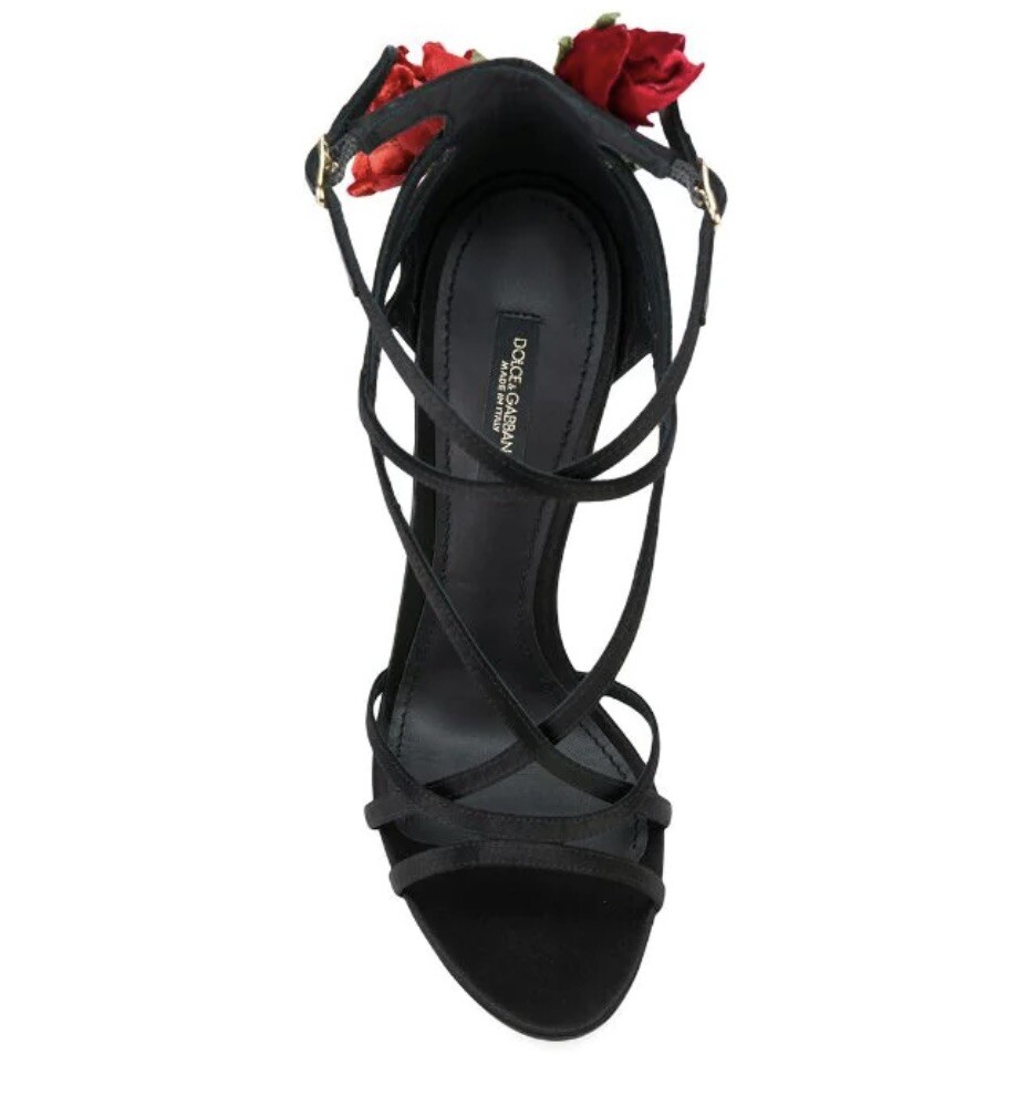 Dolce & Gabbana Keira embroidered satin sandals | eBay