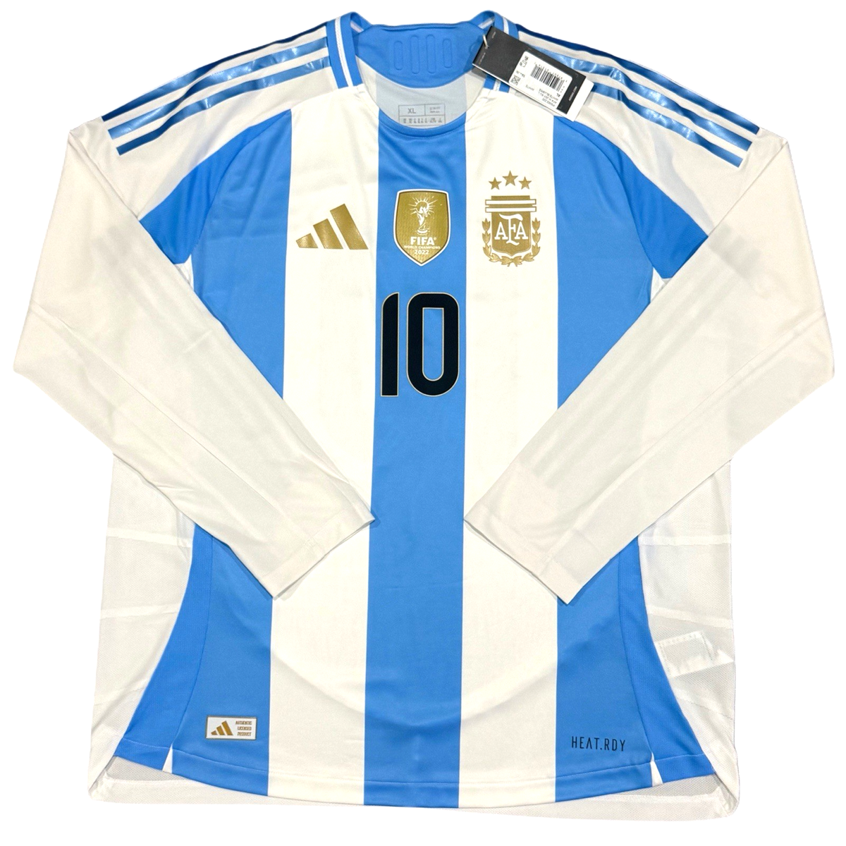 2024/25 Argentina Authentic Home Jersey #10 Messi XL adidas Long