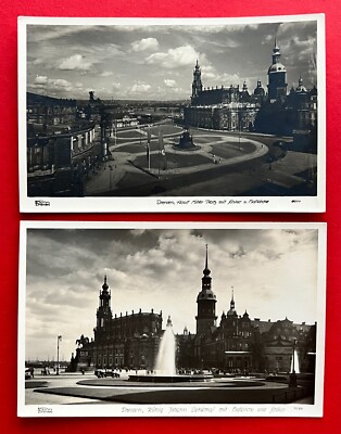 2 x Walter Hahn Foto AK DRESDEN Nr. 8011, 7585 um 1938 Theaterplatz   ( 111507
