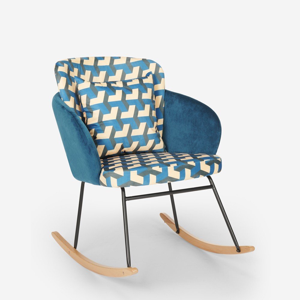 Mecedora moderna sillón terciopelo salón cojín Modelis