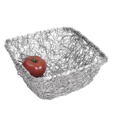 Quadratischer Twist Drahtgeflecht Korb für Lebensmittel Obst/Brot Korb Aufbewahrung Organizer Tablett - Bild 3 von 4