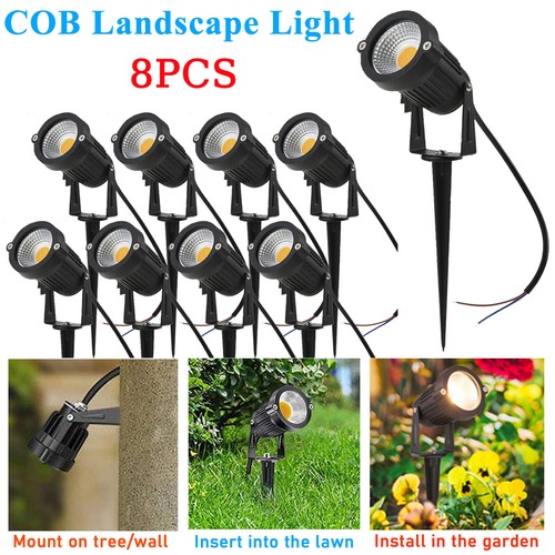 8X 5W COB LED Lawn Lamps Landscape Light Spot Light Waterproof Warm White P6N8