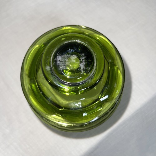 Vintage L.E. Smith 8 In Green Depression Glass Apothecary Lidded Jar/Canister - Picture 4 of 9