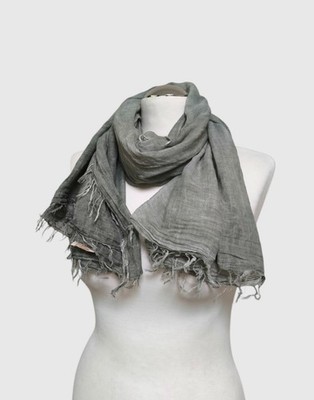 VTG Y2K FALCONERI grey olive oversized modal? scarf shawl avant garde distressed
