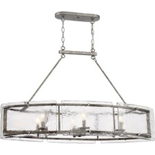 Quoizel FTS638 Fortress 6 Light 39"W Linear Chandelier - Silver