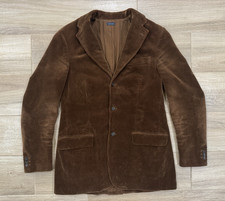 Vintage Polo Ralph Lauren Men's Blazer Jacket LARGE TALL Brown Corduroy 90s Y2K