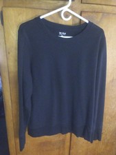 Tek Gear Black Fleece Pullover Sweatshirt, Crew Neck Long Sleeve XXL