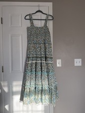 Zara Floral Tiered Layer Maxi Dress Flowy Feminine Garden Party Beach Photoshoot