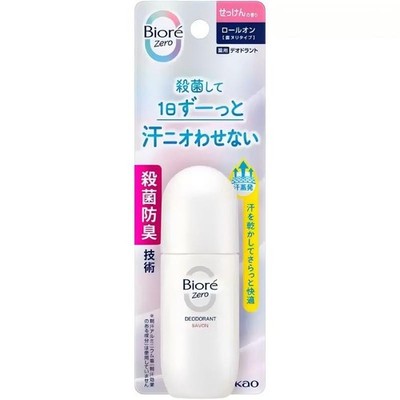 KAO Biore Zero Antiperspirant Deodorant Savon Roll-On Soap Scented 40ml Japan