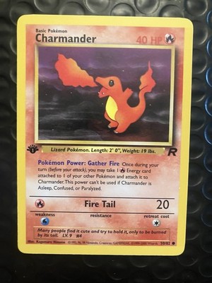 1st Edition CHARMANDER 50/82 Non Holo Team Rocket Pokemon Card Near Mint