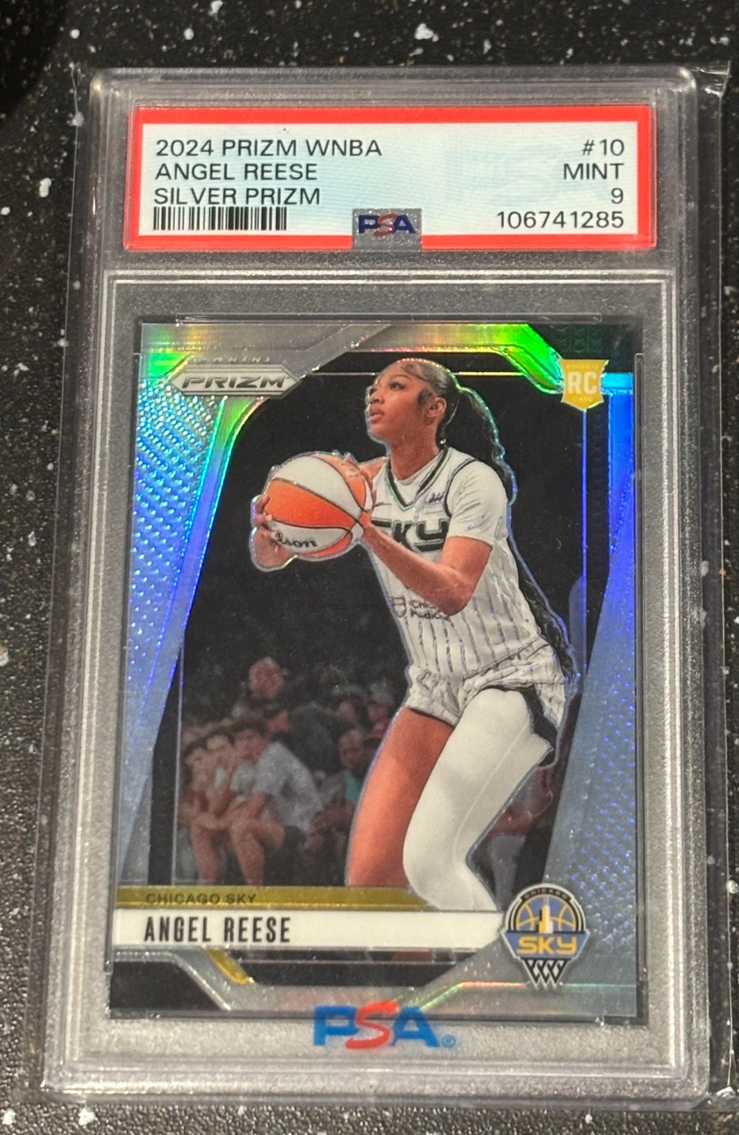 2024 Panini Prizm WNBA Angel Reese No. 10 Silver Prizm RC PSA 9