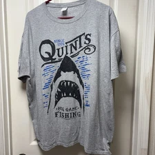 Quints Big Game Fishing Gray Tshirt XL, Jaws Movie