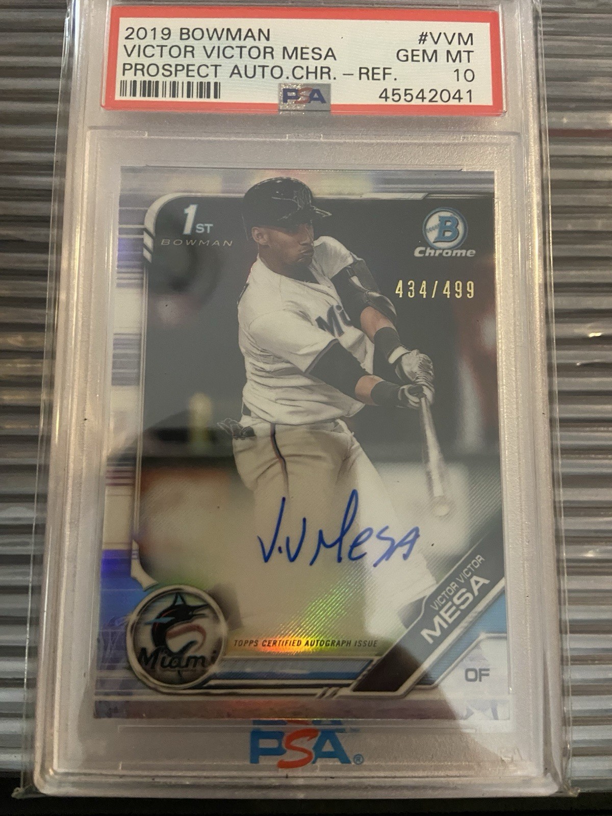 2019 Bowman Chrome Victor Victor Mesa 1st Bowman Auto Refractor #/499 PSA 10