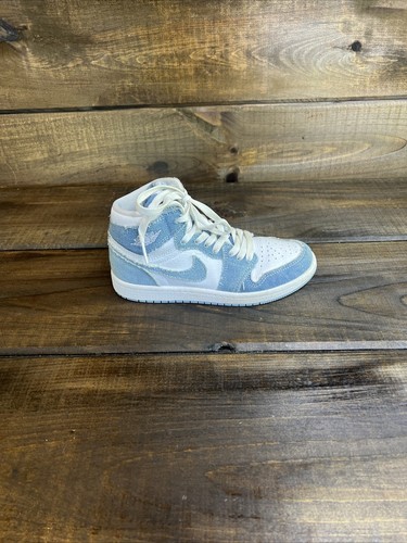 Nike Air Jordan 1 Retro High OG PS Denim Blau & Weiß Turnschuhe Kinder Größe 1,5 Y