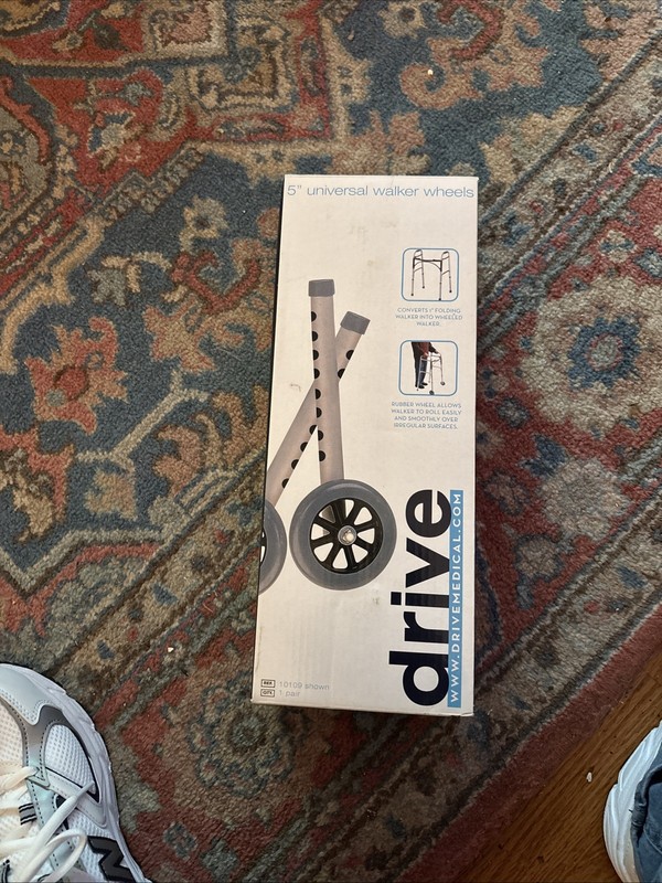 BRAND NEW IN BOX!!! DRIVE MED SUPPLY Universal 5" Walker Wheels  350 Lb Wt Limit