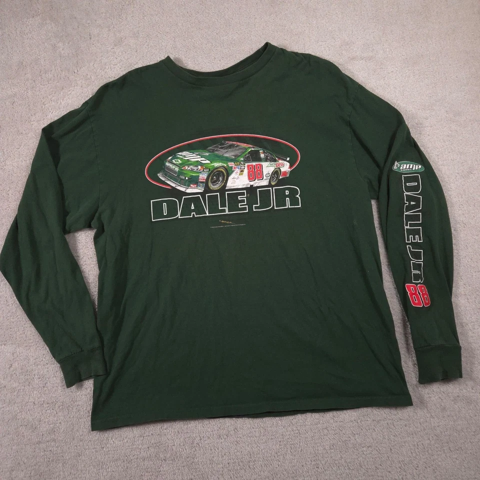 Dale Earnhardt Jr Shirt Mens XL Green NASCAR AMP 88 Long Sleeve Winners Circle - Image 2 of 4