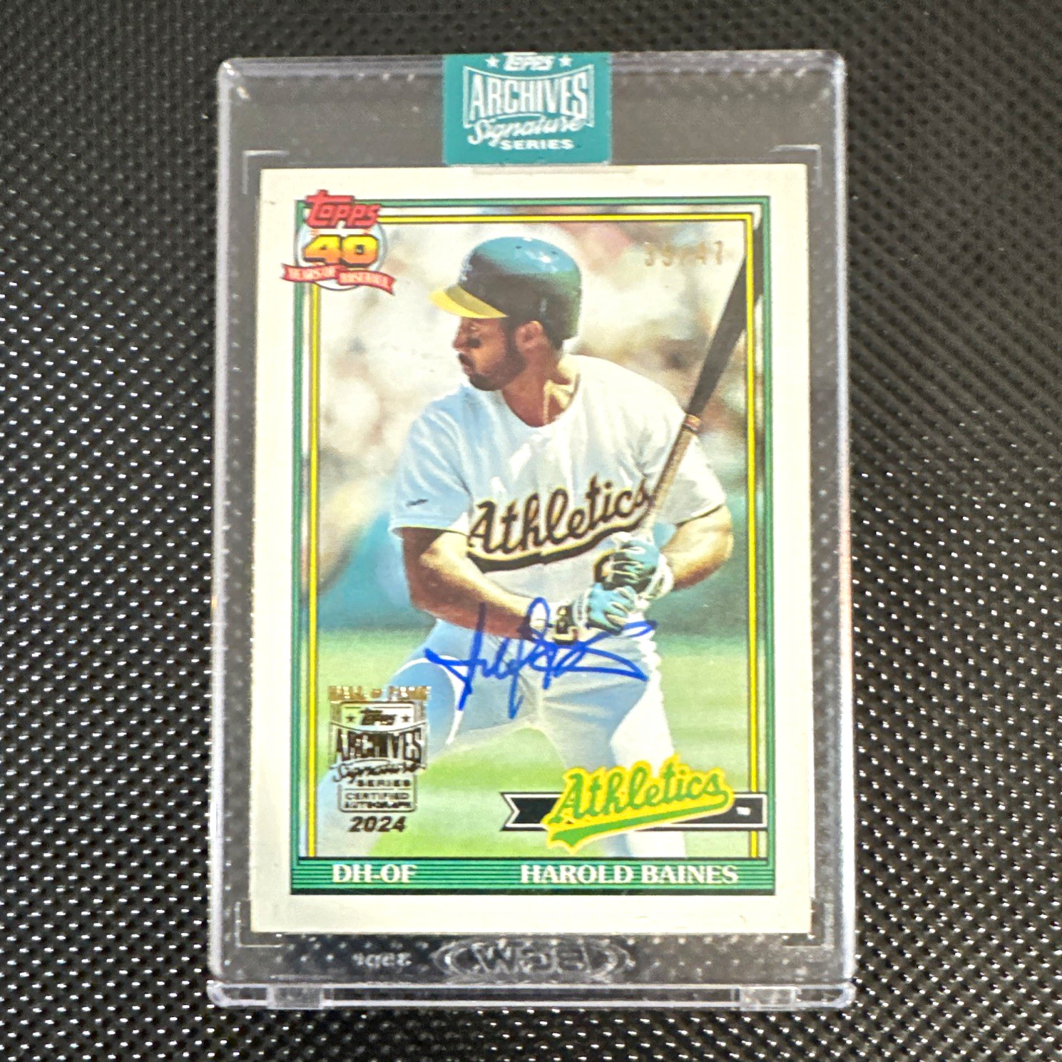 Topps 2024 Archives Signature Series Harold Baines Auto /41 #96 Athletics
