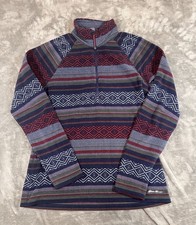 Eddie Bauer Fleece Aztec South Western Quarter Zip Womens Medium Pullover