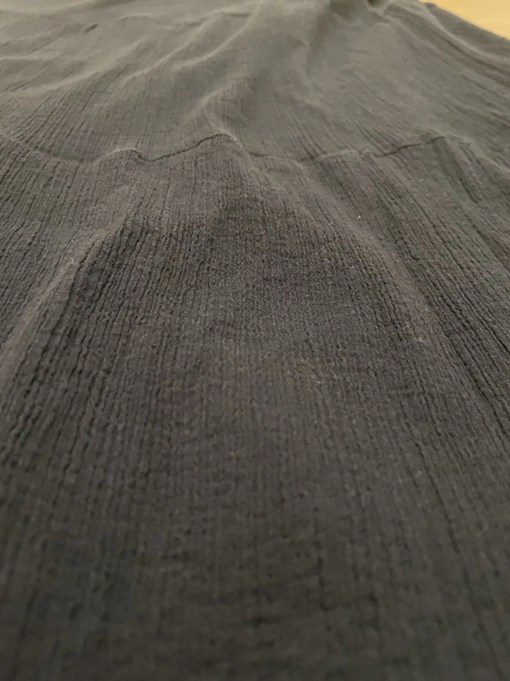 Falda midi para mujer Chaps Petite tejida en capas azul marino talla pequeña algodón Foto 3 de 4