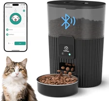 Automatic Cat Feeder 3.5L/15 Cup 2.4G Bluetooth Pet Feeder for Dog Work wit