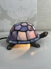 Vintage Tiffany-Style Stained-Glass Turtle Accent Lamp