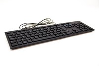 Dell Wired USB Keyboard KB216d Slim (UK QWERTY Layout)  Black w/ Blue highlights