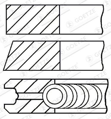 NEU - Goetze Engine 08-138406-00 Kolbenringsatz Passend FüR Fiat Ford Lancia-image