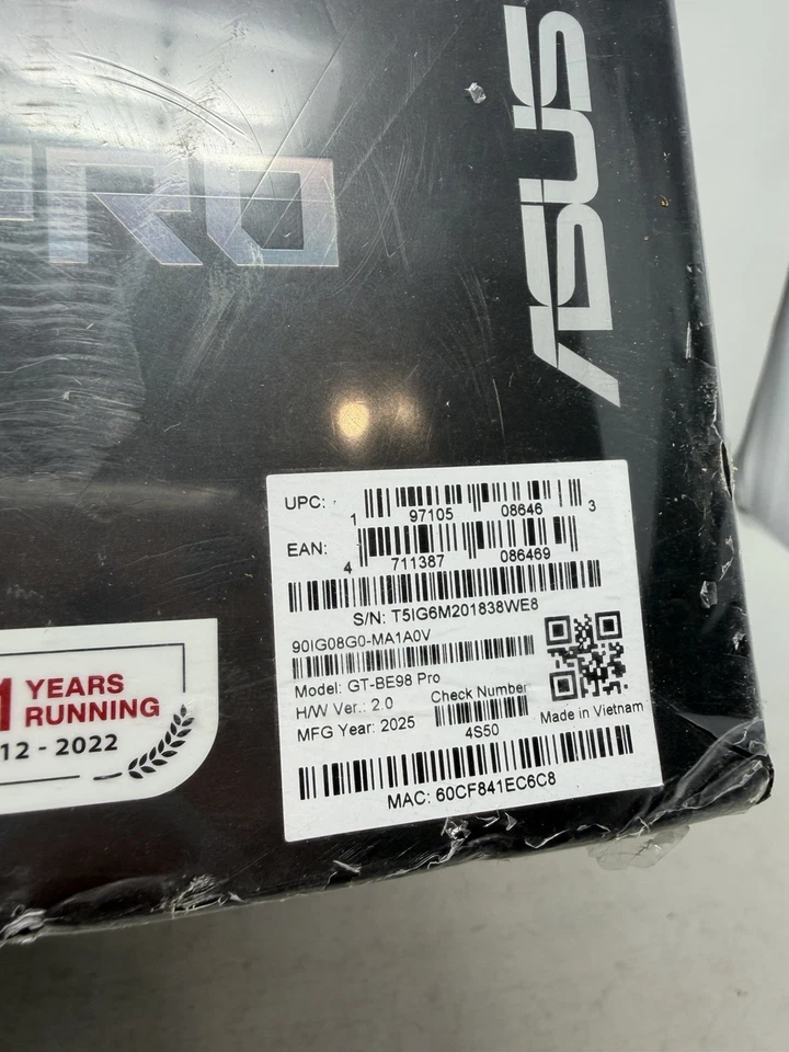 ASUS ROG Rapture GT-BE98 Pro BE30000 Quad-Band WiFi 7 Gaming Router - Image 4 of 4