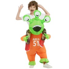 COMIN Halloween Inflatable Alien Costume Kids Cosplay Costumes Funny Ride on Blo
