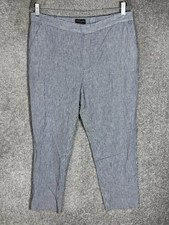 Banana Republic Hayden Linen Blend Pants Womens Sz 12 Blue White Striped Pull On